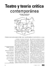 Teatro y teoría crítica contemporánea / M.ª Ángeles Grande Rosales | Biblioteca Virtual Miguel de Cervantes