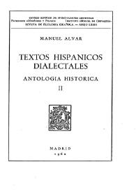 Textos hispánicos dialectales : antología histórica Tomo II / Manuel Alvar | Biblioteca Virtual Miguel de Cervantes