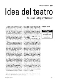 Idea del Teatro de José Ortega y Gasset / Por Antonio Tordera | Biblioteca Virtual Miguel de Cervantes
