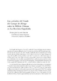 Los artículos del Conde del Campo de Alange sobre la Milicia Urbana en "La Revista Española" / María José Alonso Seoane | Biblioteca Virtual Miguel de Cervantes