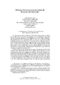 Esbozos de retratos en las cartas de Francisco de Quevedo  / María Isabel Pérez Cuenca  | Biblioteca Virtual Miguel de Cervantes
