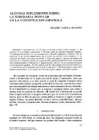 Algunas reflexiones sobre la soberanía popular en la Constitución española / Joaquín Varela Suanzes | Biblioteca Virtual Miguel de Cervantes