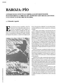 Baroja: Pío   / por Eduardo Laporte | Biblioteca Virtual Miguel de Cervantes
