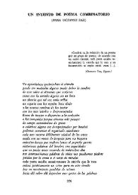 Un intento de poema combinatorio (para Octavio Paz) / Alfonso López Gradoli  | Biblioteca Virtual Miguel de Cervantes