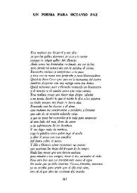 Un poema para Octavio Paz  / Hugo Emilio Pedemonte | Biblioteca Virtual Miguel de Cervantes