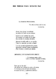 Dos poemas para Octavio Paz  / Ariel Ferraro  | Biblioteca Virtual Miguel de Cervantes