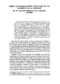 Sobre las realizaciones textuales en "El laberinto de la soledad". De los enunciados latentes de una comunidad ideológica  / Edmond Cros | Biblioteca Virtual Miguel de Cervantes