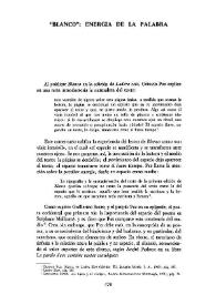 "Blanco": energía de la palabra  / Alice J. Poust  | Biblioteca Virtual Miguel de Cervantes