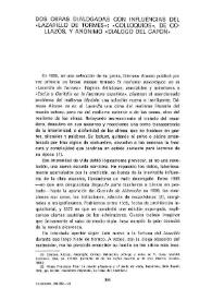 Dos obras dialogadas con influencias del "Lazarillo de Tormes": "Colloquios", de Collazos, y anónimo "Diálogo del capón" / Eugenio Asensio | Biblioteca Virtual Miguel de Cervantes