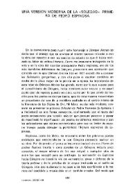 Una versión moderna de la "Soledad" primera de Pedro Espinosa / Francisco López Estrada | Biblioteca Virtual Miguel de Cervantes