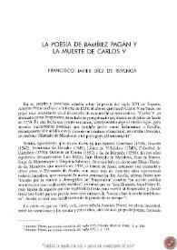La poesía de Ramírez Pagán y la muerte de Carlos V / Francisco Javier Díez de Revenga | Biblioteca Virtual Miguel de Cervantes