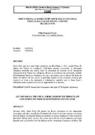 Arte y dogma. La fabricación visual de la causa de la Inmaculada Concepción en la España del siglo XVII   / Pablo González Tornel  | Biblioteca Virtual Miguel de Cervantes