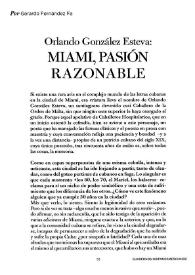 Orlando González Esteva: Miami, pasión razonable / por Gerardo Fernández Fe | Biblioteca Virtual Miguel de Cervantes
