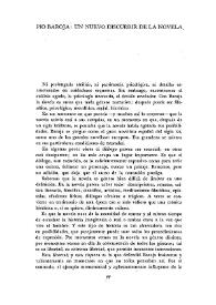 Pío Baroja: un nuevo discurrir de la novela   / Carlos Orlando Nallim  | Biblioteca Virtual Miguel de Cervantes