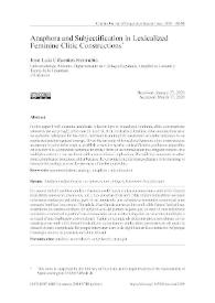 Anaphora and subjectification in lexicalized feminine clitic constructions / José Luis Cifuentes Honrubia | Biblioteca Virtual Miguel de Cervantes