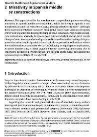 Mirativity in Spanish Middle "se" Constructions / Ricardo Maldonado, Juliana de la Mora | Biblioteca Virtual Miguel de Cervantes