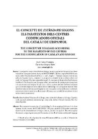 El concepte de "estàndard" segons els paratextos dels centres codificadors oficials del català i de l’espanyol   / Joan Costa Carreras  | Biblioteca Virtual Miguel de Cervantes