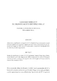 Gerardo Diego y su significación dentro del 27 / Francisco Javier Díez de Revenga | Biblioteca Virtual Miguel de Cervantes