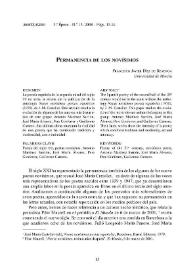 Permanencia de los Novísimos  / Francisco Javier Díez de Revenga | Biblioteca Virtual Miguel de Cervantes