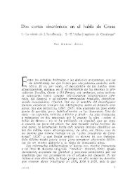 Dos cortes sincrónicos en el habla de Graus / Por Manuel Alvar | Biblioteca Virtual Miguel de Cervantes