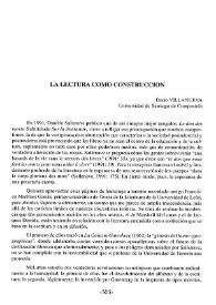 La lectura como construcción / Darío Villanueva | Biblioteca Virtual Miguel de Cervantes