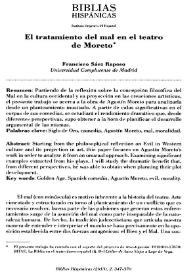 El tratamiento del mal en el teatro de Moreto / Francisco Sáez Raposo | Biblioteca Virtual Miguel de Cervantes