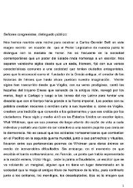 Discurso Belli. Distinción del Congreso / Marco Martos Carrera | Biblioteca Virtual Miguel de Cervantes