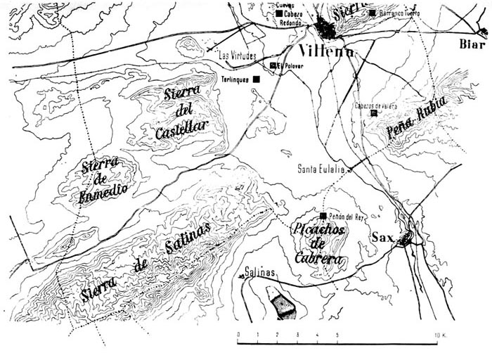 Plano del área de Villena