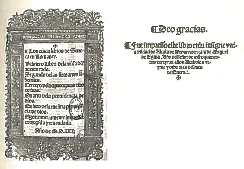 Los cinco libros de Séneca, Alcalá de Henares