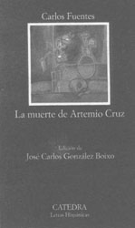 Portada del libro de Carlos Fuentes, La muerte de Artemio Cruz