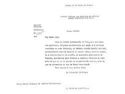 Documento n.º 5: carta
de J. F. de Lequerica al Ministerio de Asuntos Exteriores
español