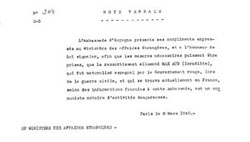 Documento
n.º 4: nota verbal de J. F. de Lequerica al Ministerio de
Asuntos Exteriores francés